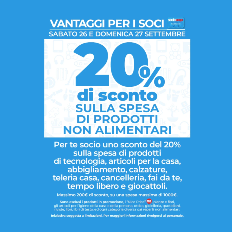Vantaggi soci COOP